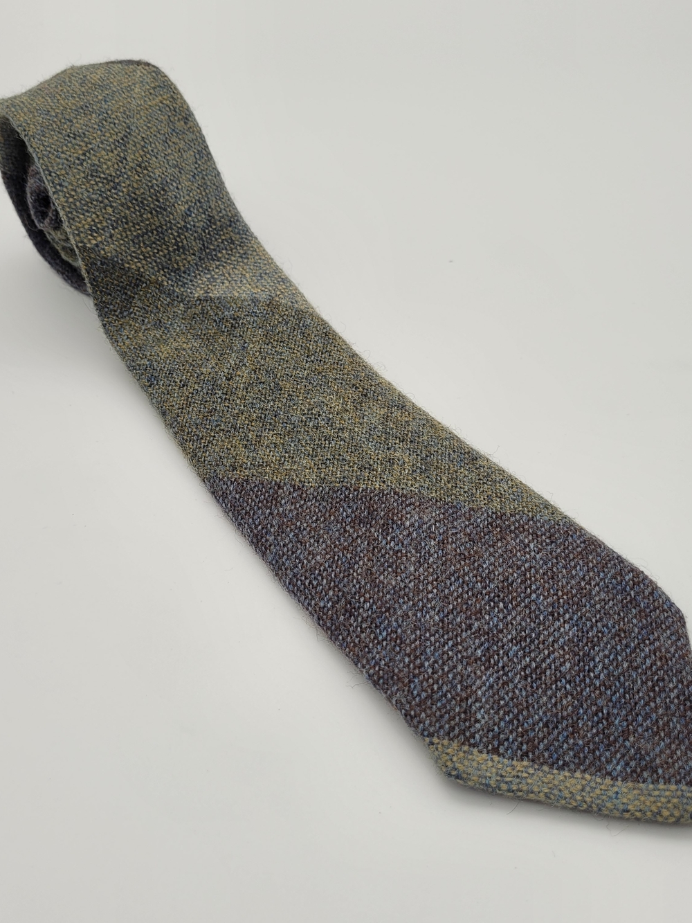 SanAnfang Wool Diagonal Colorblock Tie